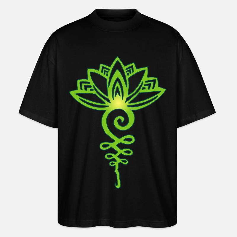 lotus vert éternel - T-shirt bio Blaster 2.0 coupe oversize Stanley/Stella Unisexe - noir