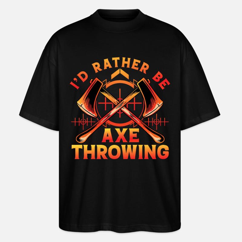 I'd rather be Axe Throwing - Stanley/Stella Oversized Unisex Bio T-Shirt Blaster 2.0 - Schwarz