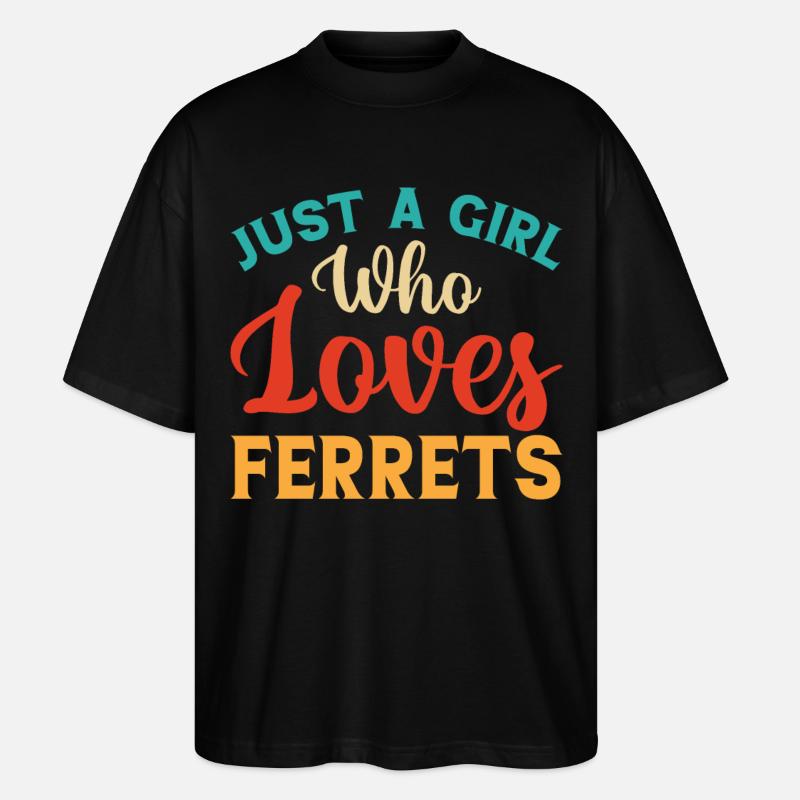 Frettchen - Stanley/Stella Oversized Unisex Bio T-Shirt Blaster 2.0 - Schwarz
