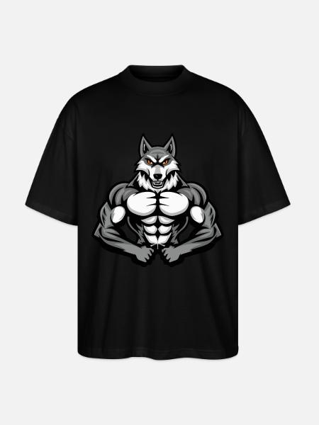 Cat Muscles Workout - Stanley/Stella Oversized Unisex Organic T-shirt Blaster 2.0 - black