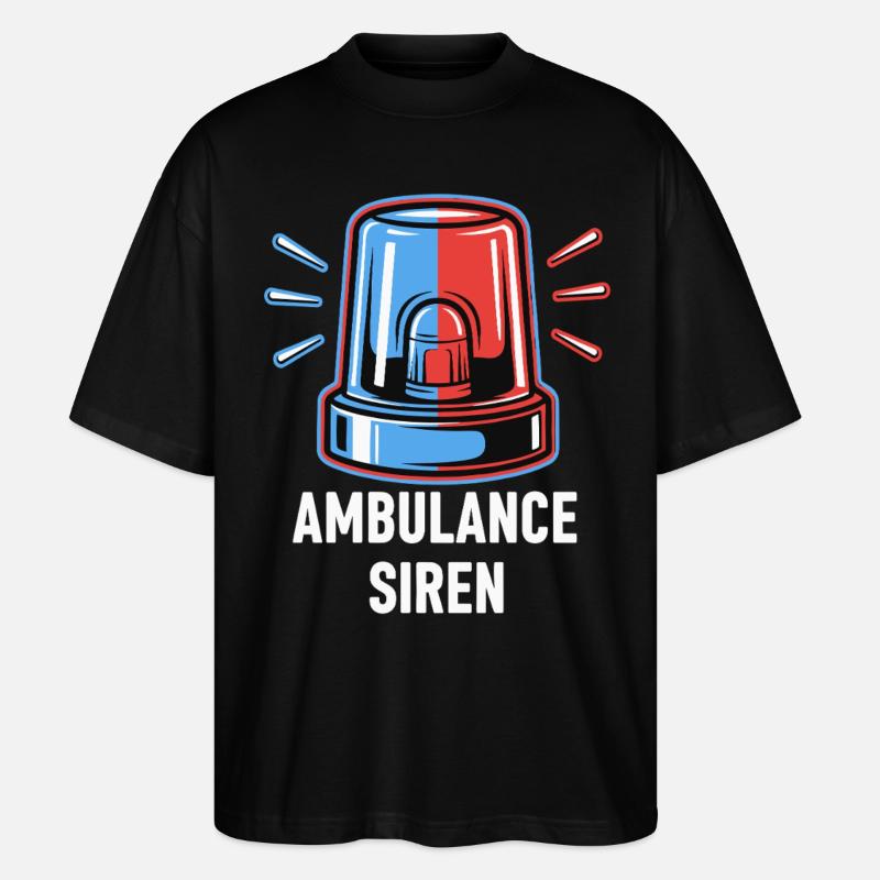 Ambulance Sirene - Stanley/Stella Oversized Unisex Bio T-Shirt Blaster 2.0 - Schwarz