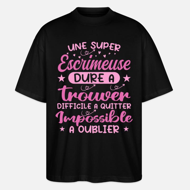Ein super Fechter - Fecht-Geschenk - Stanley/Stella Oversized Unisex Bio T-Shirt Blaster 2.0 - Schwarz