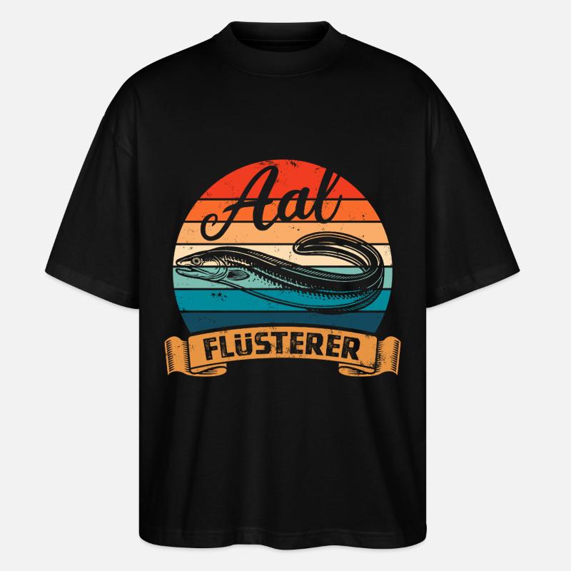 Aal Flüsterer - Fisch - Angler Geschenk - Stanley/Stella Oversized Unisex Bio T-Shirt Blaster 2.0 - Schwarz