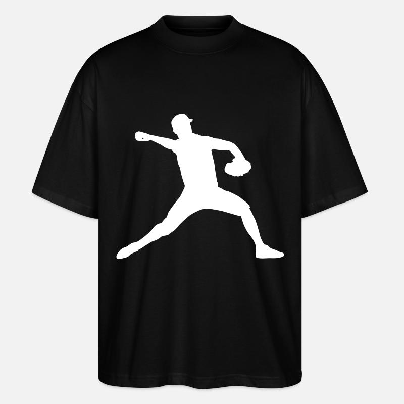 Baseball Batting Ball Pitcher Gift - Stanley/Stella Oversized Unisex Organic T-shirt Blaster 2.0 - black