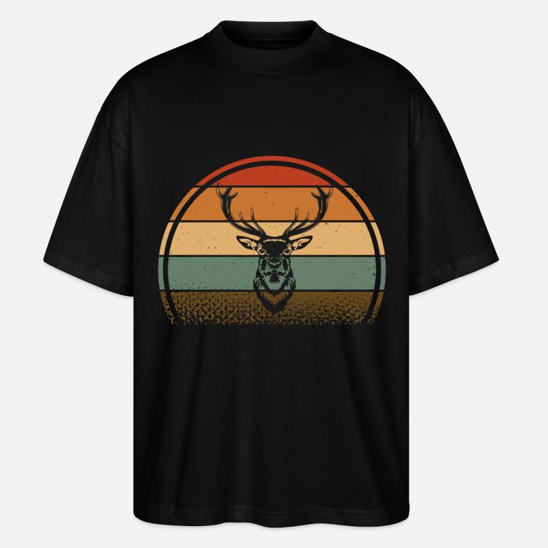 Deer - Stanley/Stella Oversized Unisex Organic T-shirt Blaster 2.0 - black