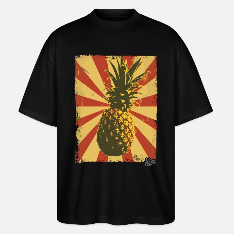 Ananas de style propagande - T-shirt bio Blaster 2.0 coupe oversize Stanley/Stella Unisexe - noir