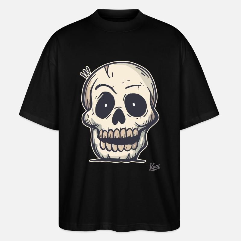 Crâne simple drôle - T-shirt bio Blaster 2.0 coupe oversize Stanley/Stella Unisexe - noir