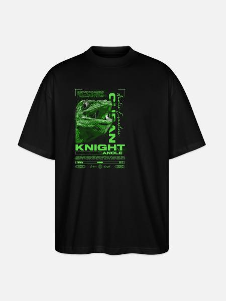 Cubansk ridder Anole Krybdyrvogter Firben - Stanley/Stella Oversize Unisex Øko T-shirt Blaster 2.0 - sort