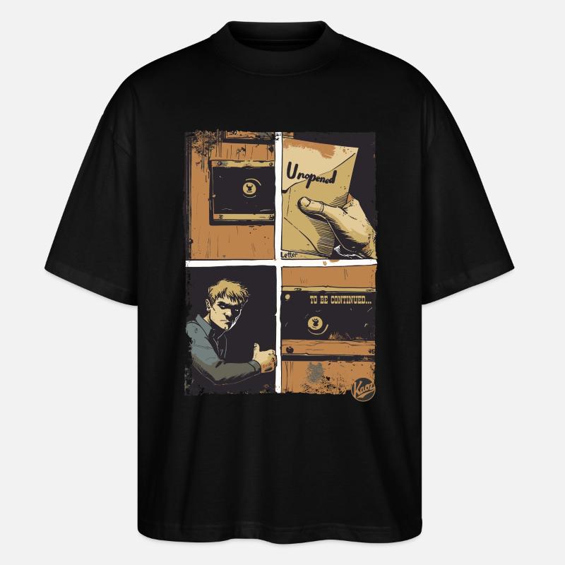 Der Brief: Ein Comic - Stanley/Stella Oversized Unisex Bio T-Shirt Blaster 2.0 - Schwarz