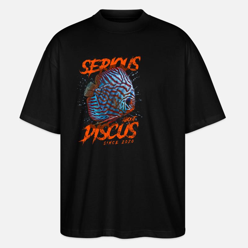 Ernsthaft mit Diskusfischen seit 2020 - Stanley/Stella Oversized Unisex Bio T-Shirt Blaster 2.0 - Schwarz