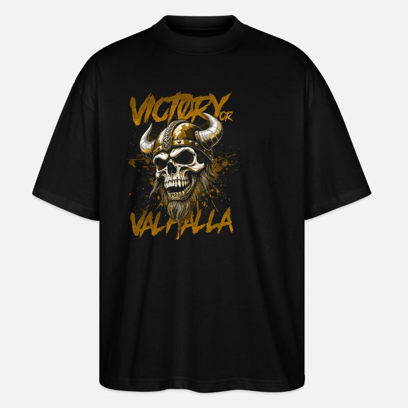 Nordischer Wikingersieg oder Walhalla - Stanley/Stella Oversized Unisex Bio T-Shirt Blaster 2.0 - Schwarz