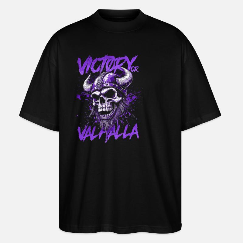 Nordischer Wikingersieg oder Walhalla - Stanley/Stella Oversized Unisex Bio T-Shirt Blaster 2.0 - Schwarz