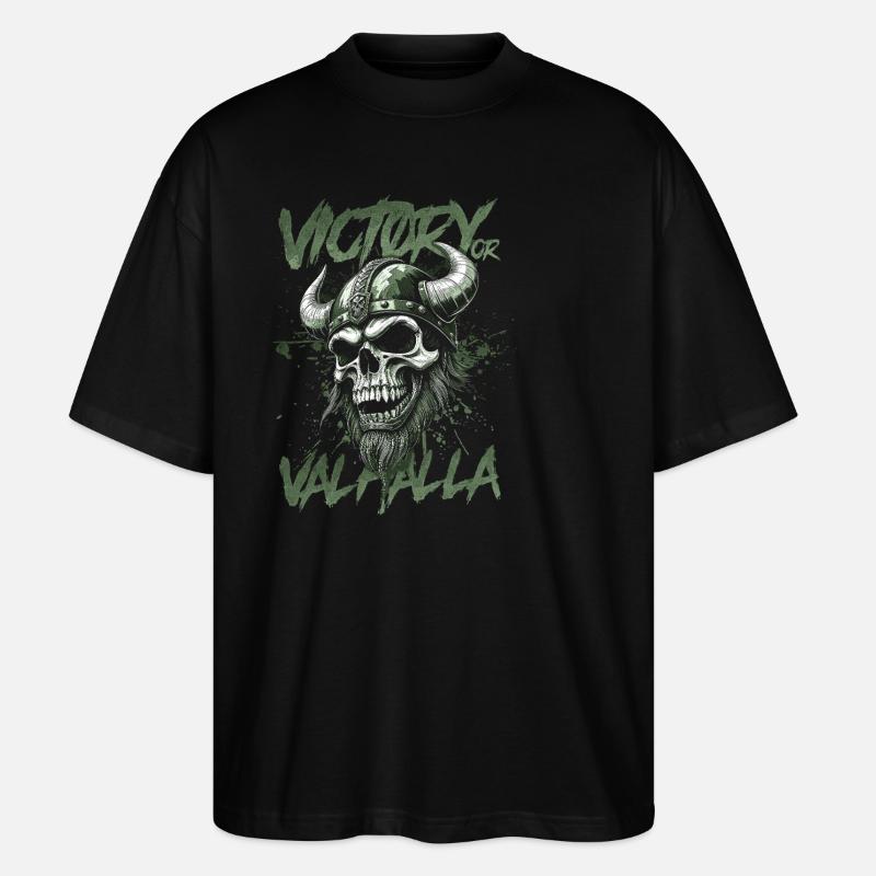Nordischer Wikingersieg oder Walhalla - Stanley/Stella Oversized Unisex Bio T-Shirt Blaster 2.0 - Schwarz