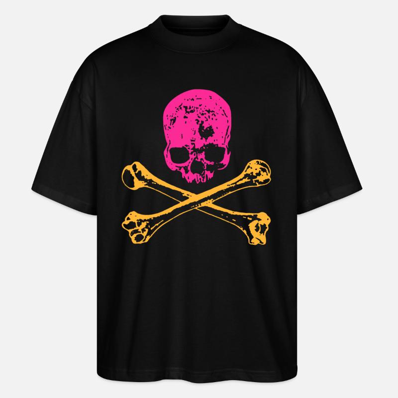 Crâne et os - T-shirt bio Blaster 2.0 coupe oversize Stanley/Stella Unisexe - noir