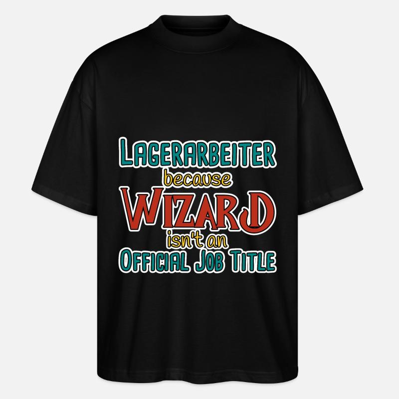Warehouse Worker Wizard - Stanley/Stella Oversized Unisex Organic T-shirt Blaster 2.0 - black