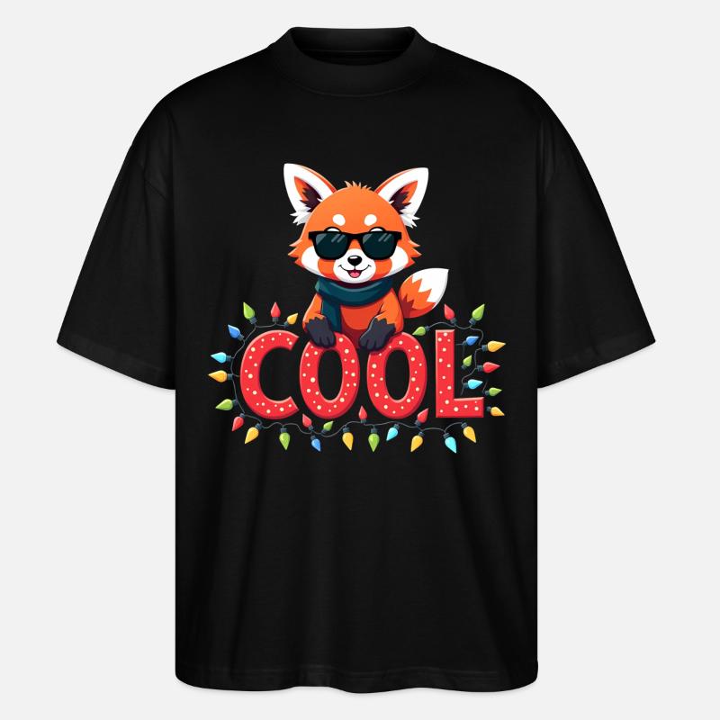 Joyeux Noël - Édition Panda Rouge - T-shirt bio Blaster 2.0 coupe oversize Stanley/Stella Unisexe - noir