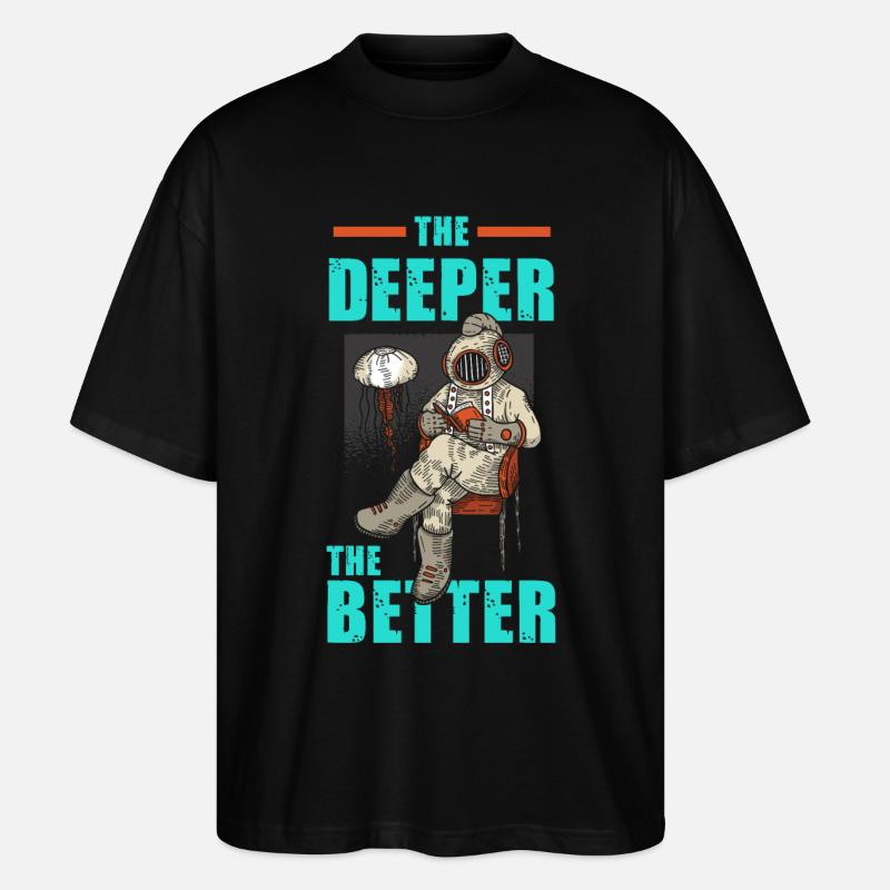 Diver diving course gift - Stanley/Stella Oversized Unisex Organic T-shirt Blaster 2.0 - black