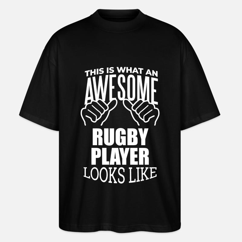 Rugby - Stanley/Stella Oversized Unisex Bio T-Shirt Blaster 2.0 - Schwarz