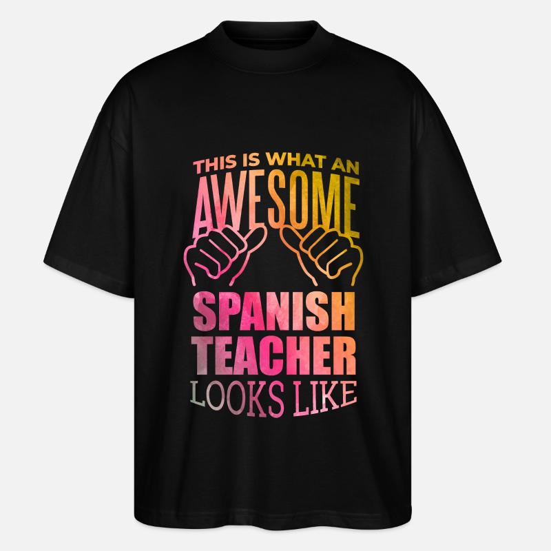 Spanisch - Stanley/Stella Oversized Unisex Bio T-Shirt Blaster 2.0 - Schwarz