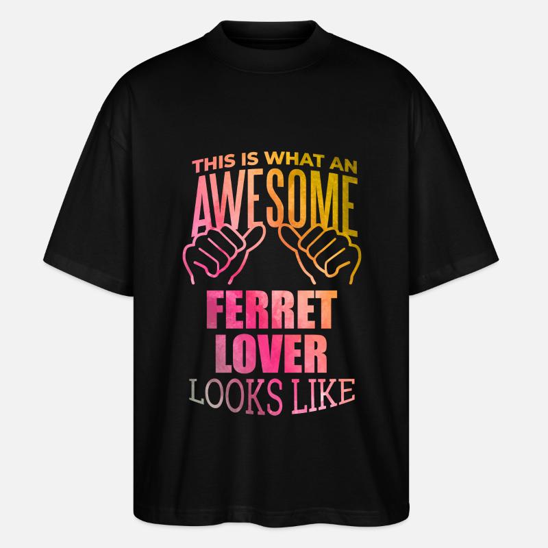 Frettchen - Stanley/Stella Oversized Unisex Bio T-Shirt Blaster 2.0 - Schwarz