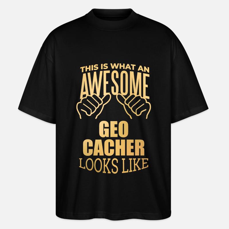 Geocache - Stanley/Stella Oversized Unisex Bio T-Shirt Blaster 2.0 - Schwarz