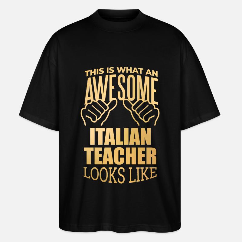 Italienisch - Stanley/Stella Oversized Unisex Bio T-Shirt Blaster 2.0 - Schwarz