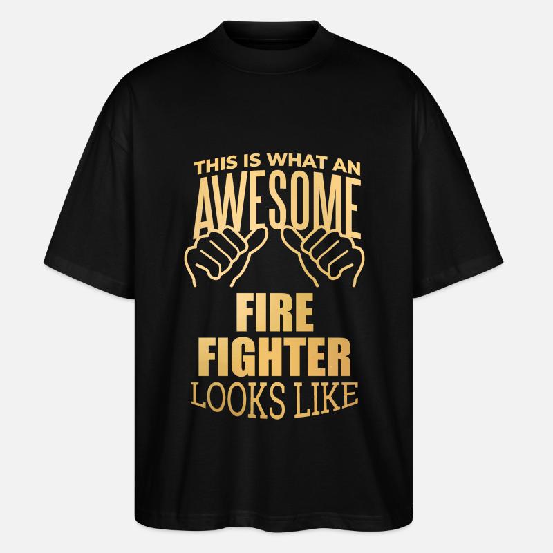 Feuerwehrmann - Stanley/Stella Oversized Unisex Bio T-Shirt Blaster 2.0 - Schwarz