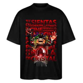 The Witch Breakdown - Lyrics - Stanley/Stella Oversized Unisex Organic T-shirt Blaster 2.0 - black - Front - Alina (178cm) & Michal (187cm)