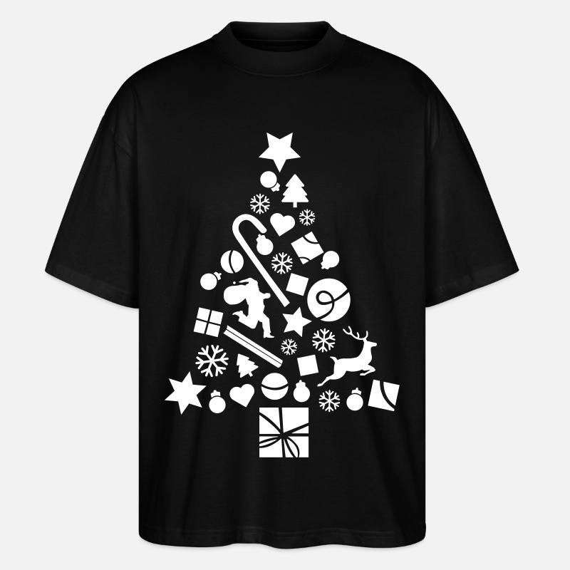 Geschmückter Weihnachtsbaum - Stanley/Stella Oversized Unisex Bio T-Shirt Blaster 2.0 - Schwarz