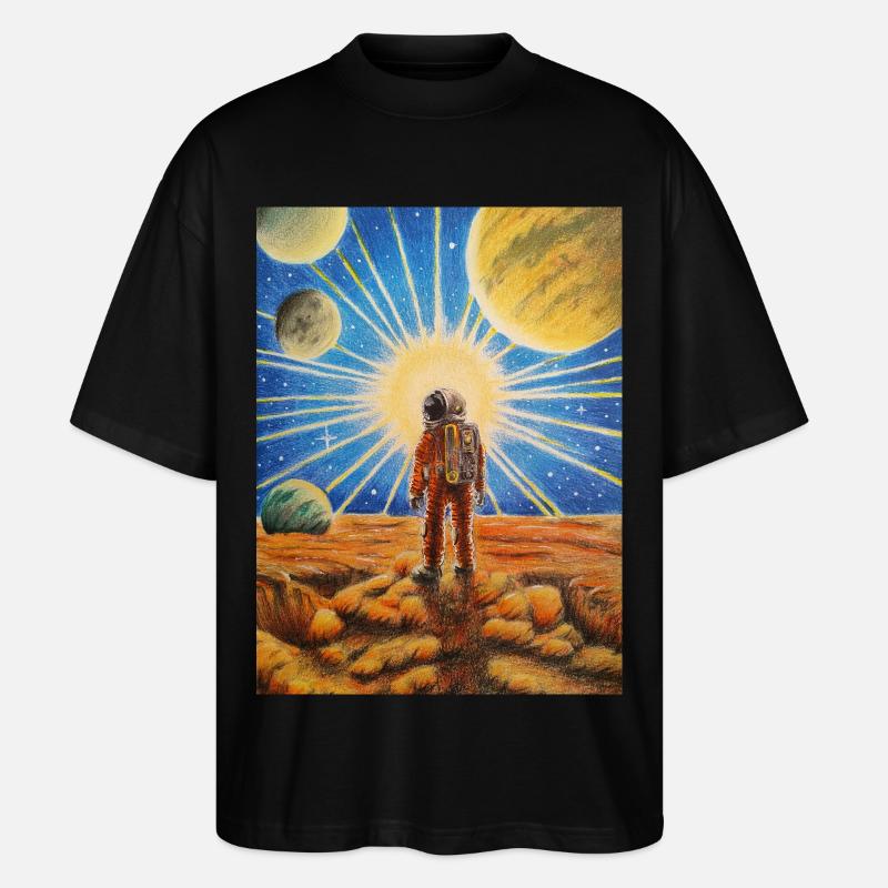 Astronaute sur Mars - T-shirt bio Blaster 2.0 coupe oversize Stanley/Stella Unisexe - noir