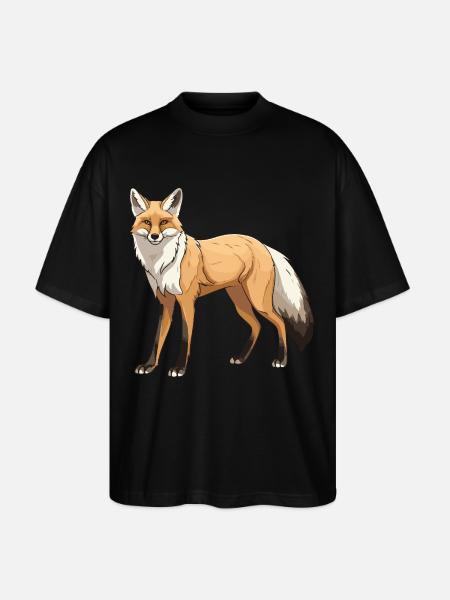 Fuchs Tier - Stanley/Stella Oversized Unisex Bio T-Shirt Blaster 2.0 - Schwarz