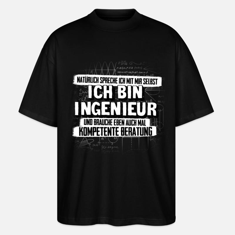 Ingenieur Kompetenz - Stanley/Stella Oversized Unisex Bio T-Shirt Blaster 2.0 - Schwarz
