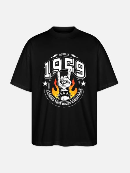 1959 Birthday, rocks everything - Stanley/Stella Oversized Unisex Organic T-shirt Blaster 2.0 - black