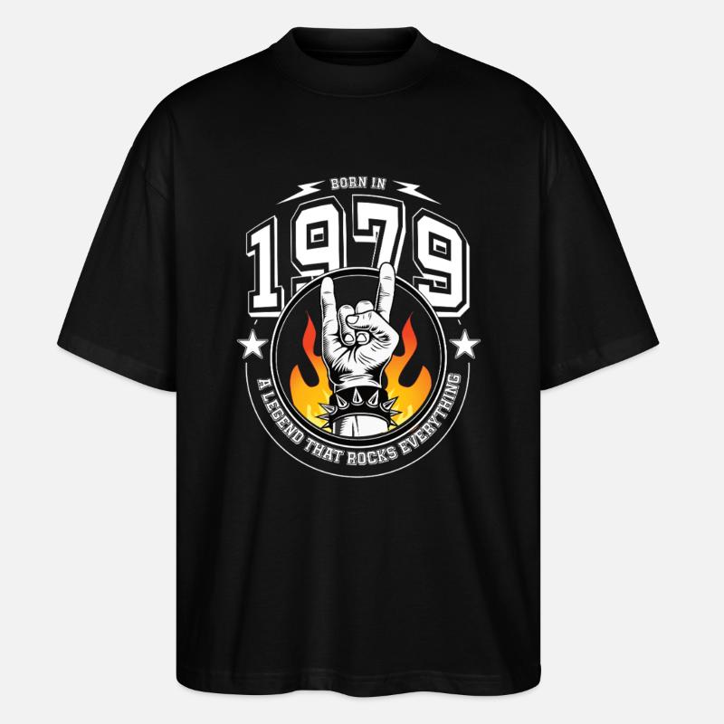 1979 Anniversaire, tout bascule - T-shirt bio Blaster 2.0 coupe oversize Stanley/Stella Unisexe - noir