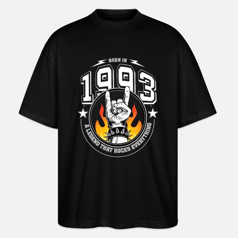 1993 Birthday, rocks everything - Stanley/Stella Oversized Unisex Organic T-shirt Blaster 2.0 - black
