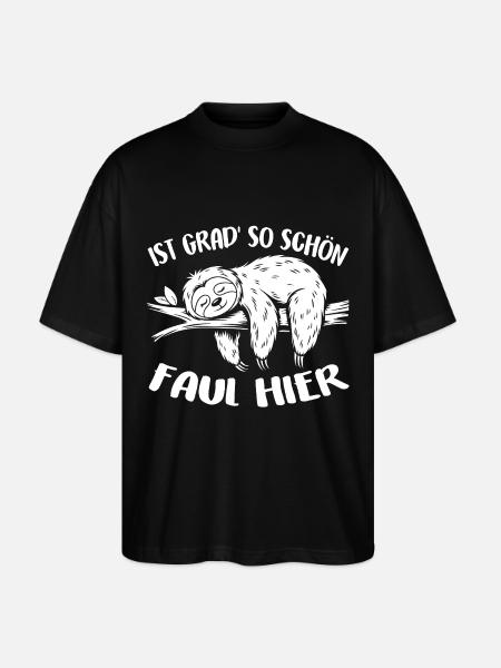 Süßes schläfriges Faultier - Stanley/Stella Oversized Unisex Bio T-Shirt Blaster 2.0 - Schwarz