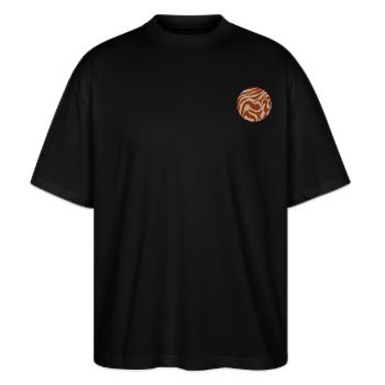 swirls - Stanley/Stella Oversized Unisex Bio T-Shirt Blaster 2.0 - Schwarz - Vorne - Alina (178cm) & Michal (187cm)