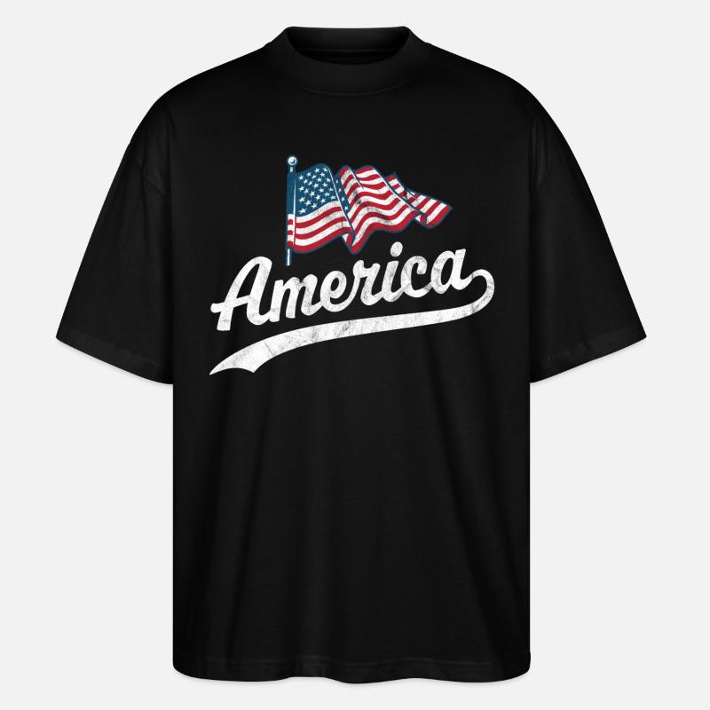 Drapeau de l’Amérique - T-shirt bio Blaster 2.0 coupe oversize Stanley/Stella Unisexe - noir