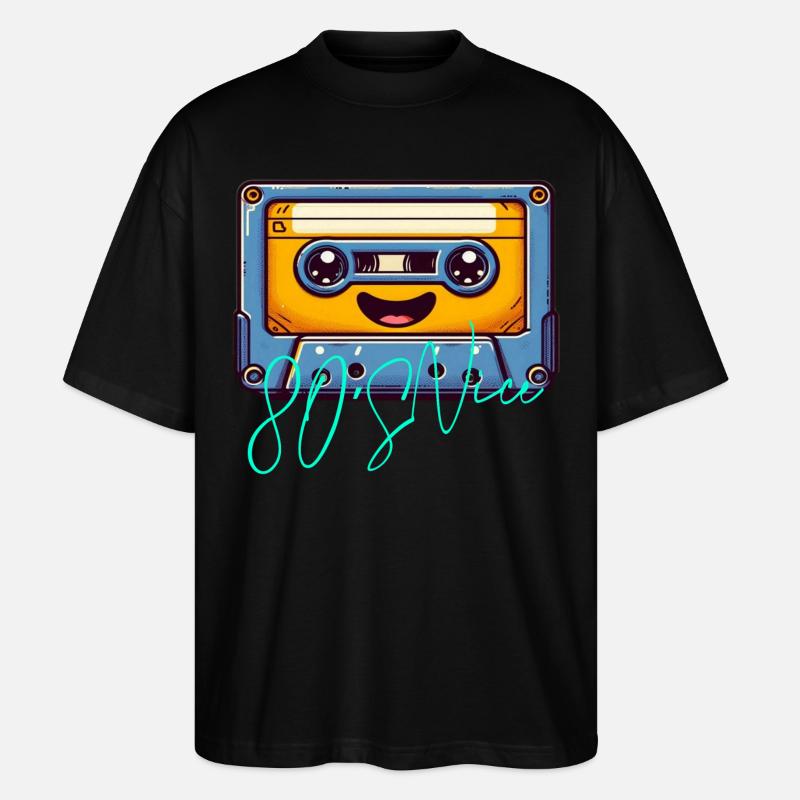 80er Jahre - Stanley/Stella Oversized Unisex Bio T-Shirt Blaster 2.0 - Schwarz