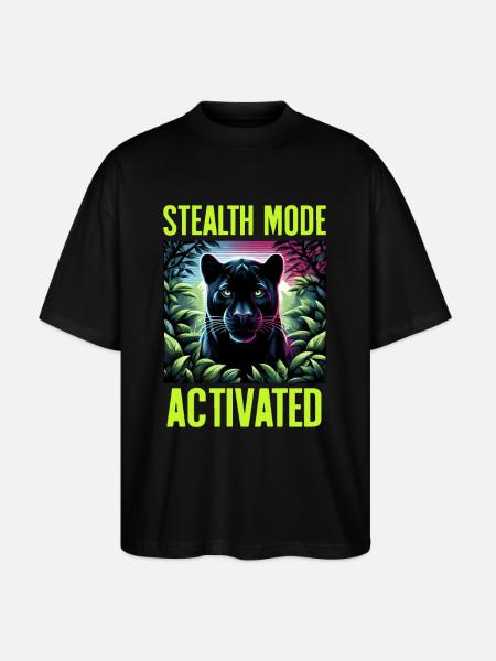 Stealth Mode aktivert Panther Jungle Animal Lover - Stanley/Stella Blaster 2.0 Økologisk Oversized Unisex T-skjorte - svart