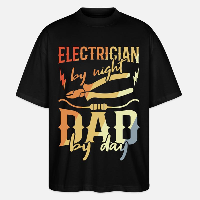 Elektriker Papa - Stanley/Stella Oversized Unisex Bio T-Shirt Blaster 2.0 - Schwarz