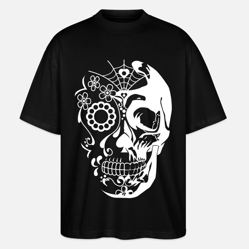 skull white - T-shirt bio Blaster 2.0 coupe oversize Stanley/Stella Unisexe - noir