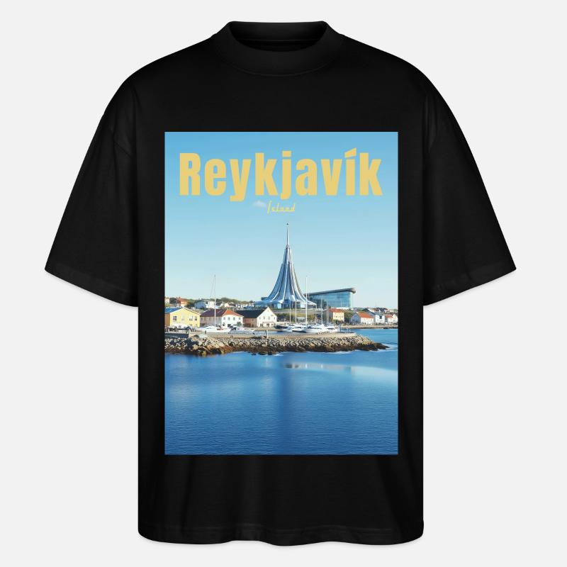 Reykjavík - Stanley/Stella Oversized Unisex Bio T-Shirt Blaster 2.0 - Schwarz