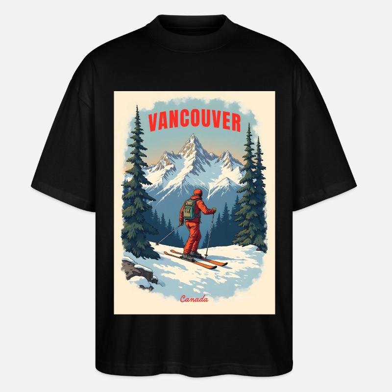 Vancouver Berglandschaft - Stanley/Stella Oversized Unisex Bio T-Shirt Blaster 2.0 - Schwarz
