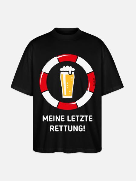 Mon dernier recours ! (Bière / Willibecher / NEG) - T-shirt bio Blaster 2.0 coupe oversize Stanley/Stella Unisexe - noir