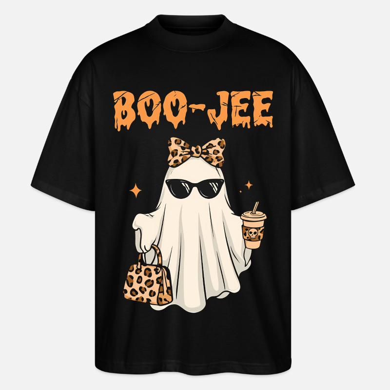 Rosa Geist Halloween Süß Kinder Geschenk - Stanley/Stella Oversized Unisex Bio T-Shirt Blaster 2.0 - Schwarz