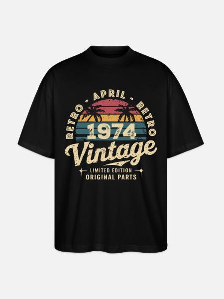 Avril 1974 - April 1974 - Stanley/Stella Oversized Unisex Organic T-shirt Blaster 2.0 - black