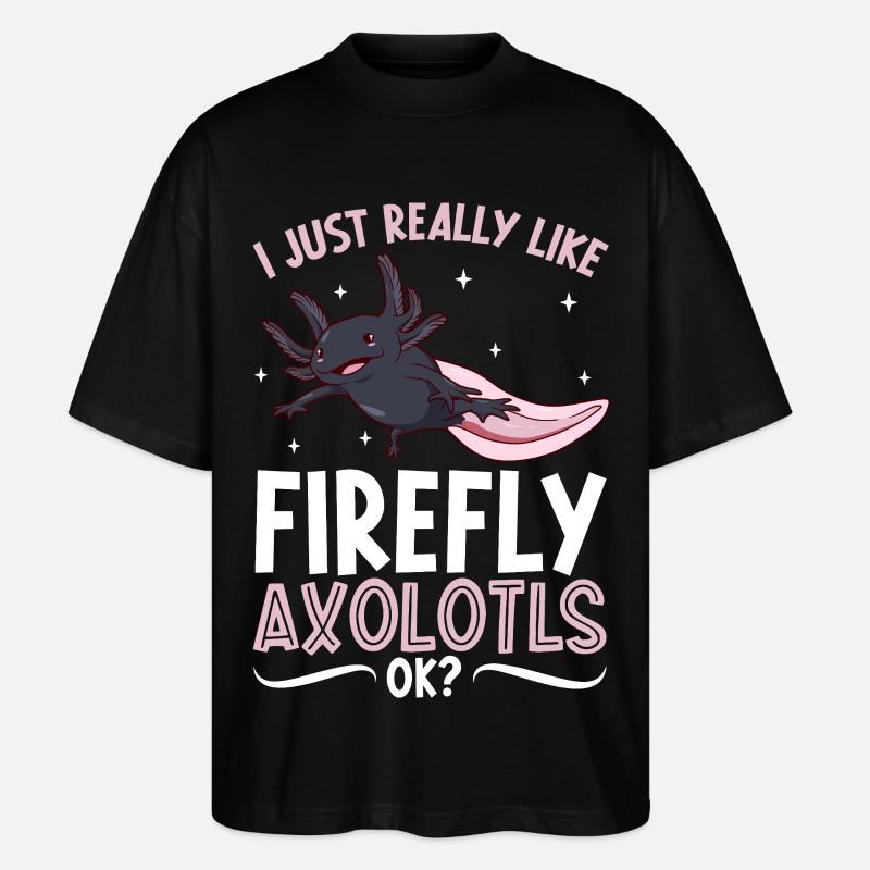 J’adore mon Luciole Axolotl - T-shirt bio Blaster 2.0 coupe oversize Stanley/Stella Unisexe - noir