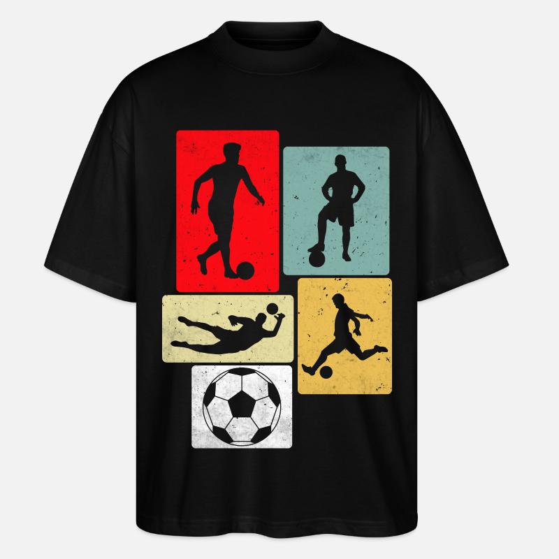 Fußball Retro - Stanley/Stella Oversized Unisex Bio T-Shirt Blaster 2.0 - Schwarz