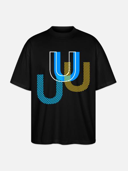 U Buchstabe - Stanley/Stella Oversized Unisex Bio T-Shirt Blaster 2.0 - Schwarz